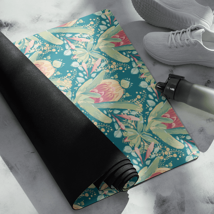 Folk Protea | Yoga Mat 02 | Australian Native Flora product image (1)