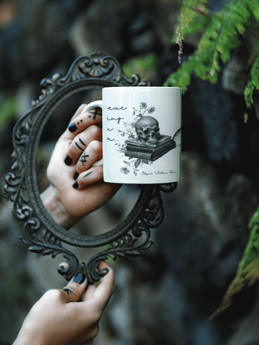 Edgar Allan Poe Mug Believe Nothing You Hear Quote product image (1)