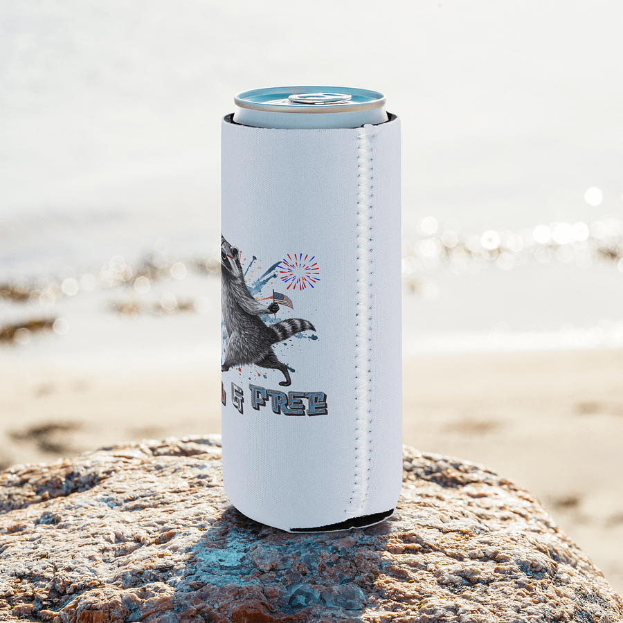 Feral And Free Raccoon Coozie Can Cooler product image (8)