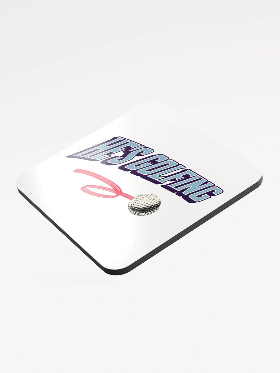 Hes Golfing Swinging Style Glossed Cork Coaster product image (4)