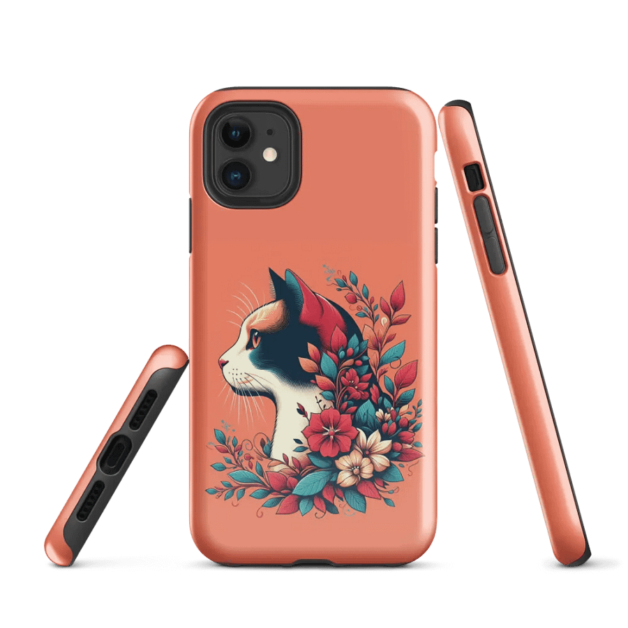 Floral Feline Calico Cat iPhone® Tough Case product image (1)