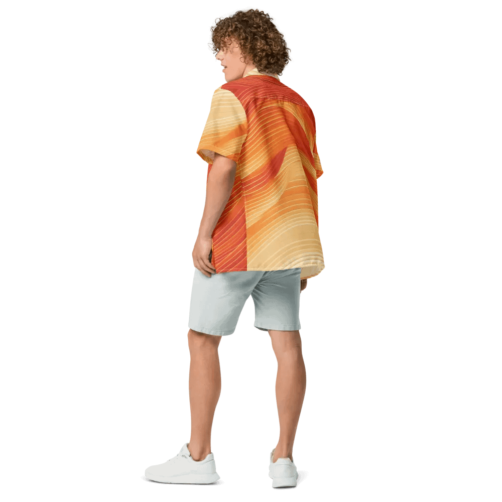 Men's Full-Print-10 Orange Hawaiian Shirt product image (6)