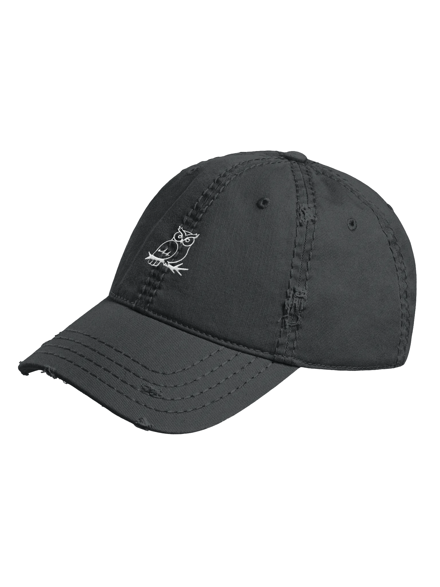 Stitched White Owl Distressed Hat product image (4)