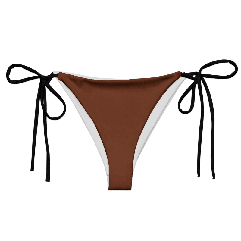 Low Rise Cheeky String Bikini Bottoms, Brown product image (1)