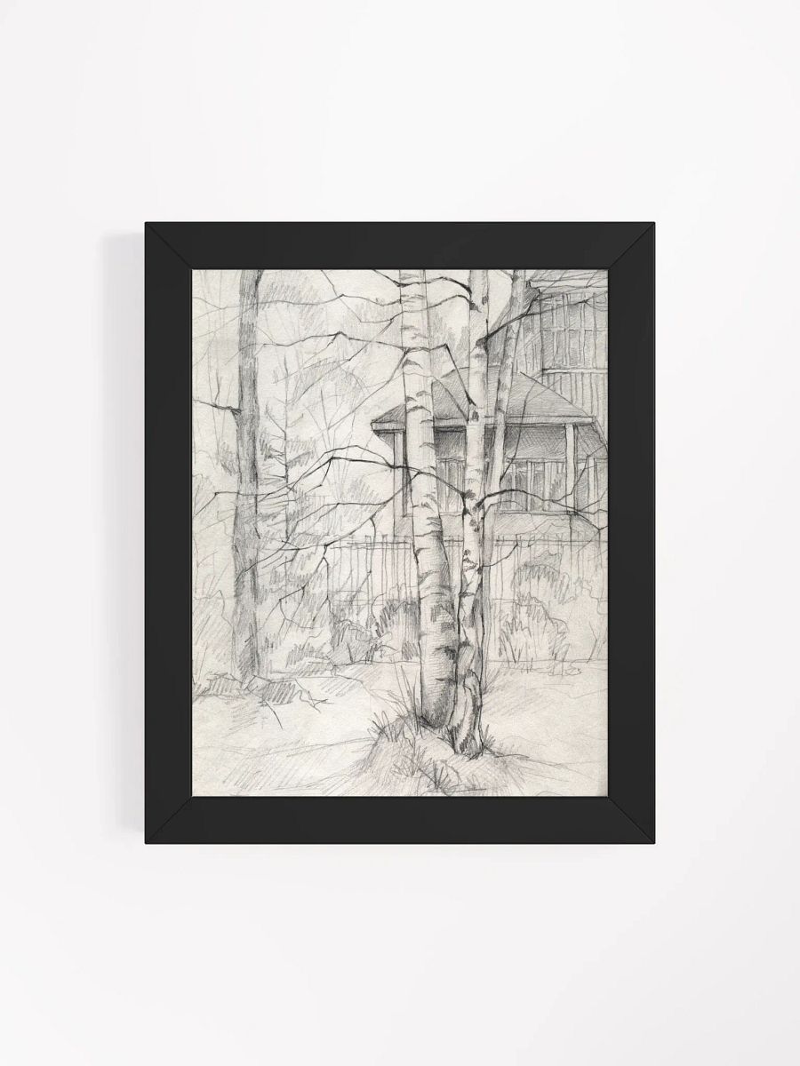 Vibrant Ayous Wood Framed Matte Poster - Dacha and Trees product image (79)