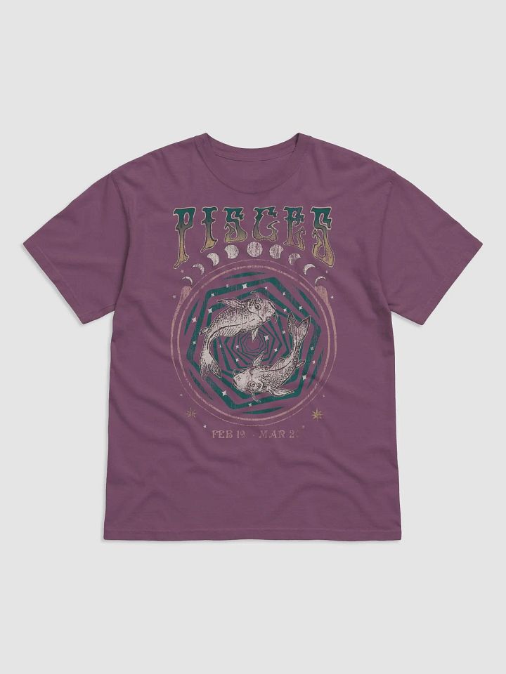 Pisces Zodiac Sign Tee | Art Nouveau-Style Grunge Streetwear T-Shirt for February 19 to March 20 Birth Months product image (2)