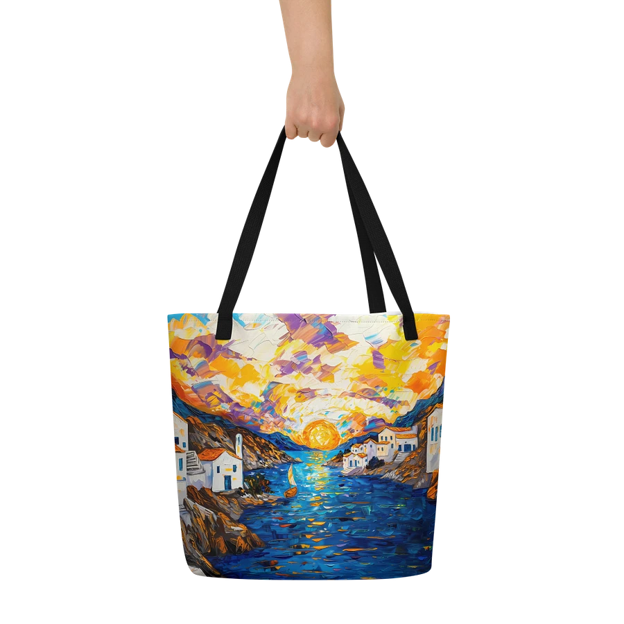 Tote Bag: Mediterranean Life Vibes Ocean Seaside Sunset Fashion Art Style Design product image (9)