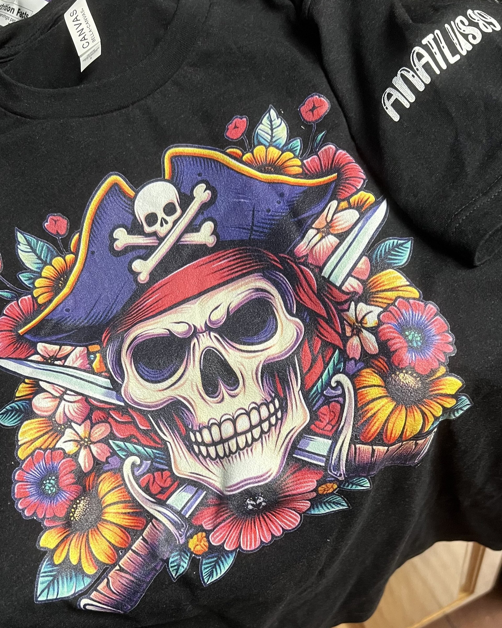 Floral Pirate Skull Supersoft T-Shirt product image (11)