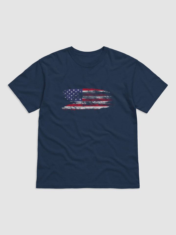 Navy - Patriotic USA Flag T-shirt (Heavyweight Fabric)) product image (1)