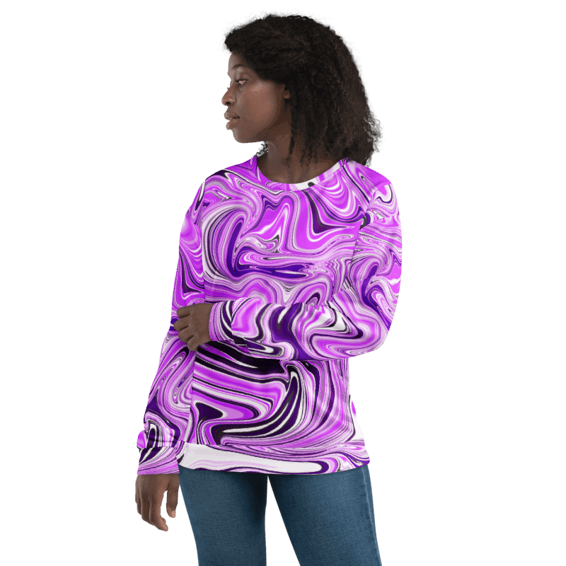 Sweatshirt - Purple Digital Fluid Art product image (4)