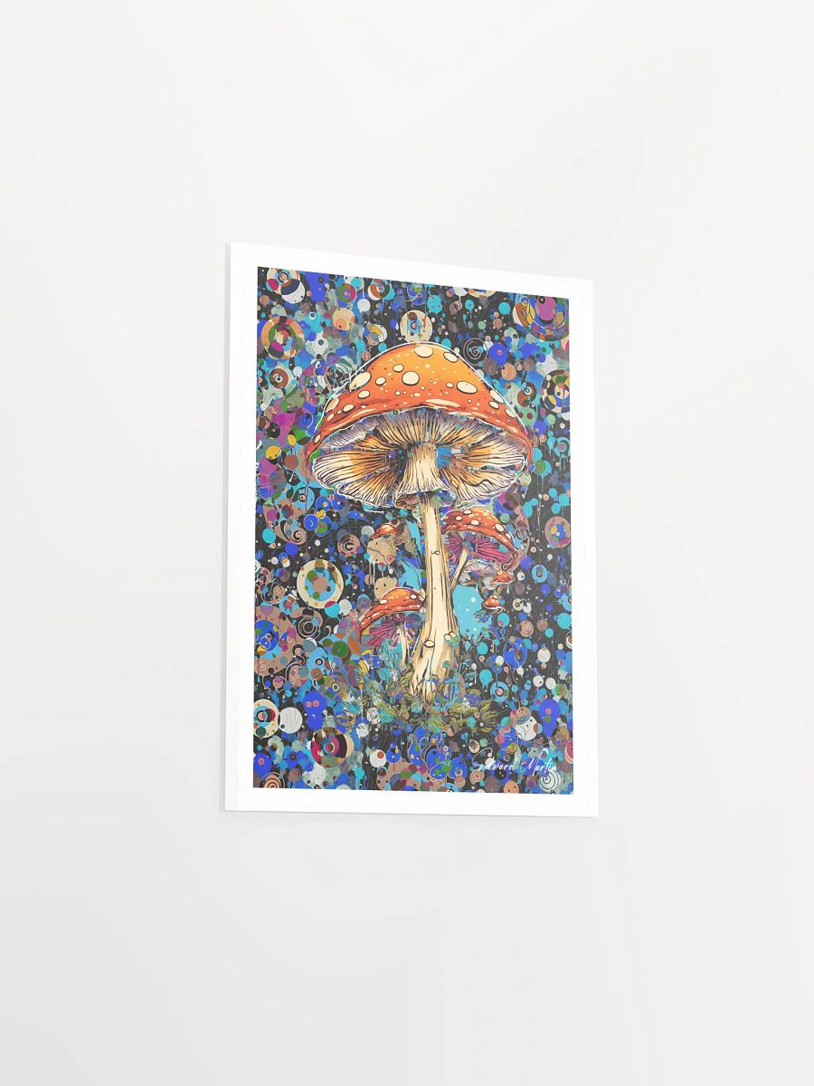 'Mystic Journey' by Edward Martin: Mixed Media Collage:Vibrant Mushroom Fantasy Poster product image (4)
