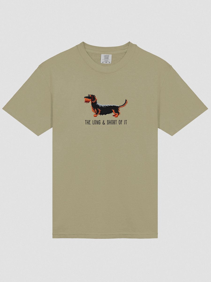 The Long & Short of It T-Shirt(Embroidered) of a Wirehaired Dachshund(Black & Tan) product image (15)
