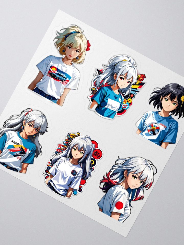 Anime Racing Girls Kiss Cut Stickers Set product image (5)