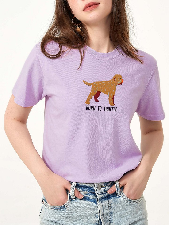 Born to Truffle T-Shirt(Embroidered) of a Lagotto Romagnolo(Tan) product image (2)
