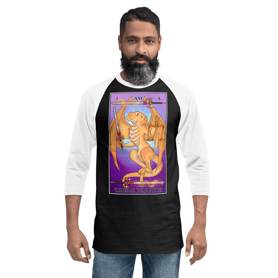 Day of the Dragon "Justice" Tarot Card Baseball Long Sleeve Shirt product image (12)