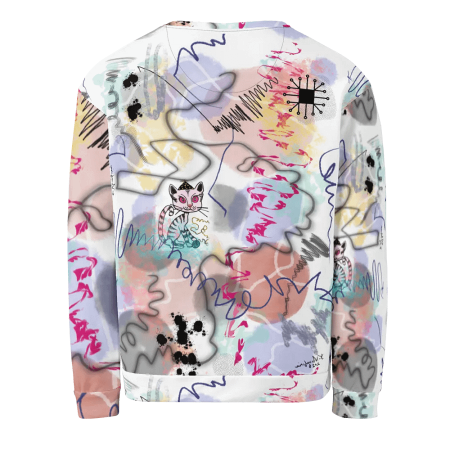 ScribbleWear #8 Unisex Art Sweatshirt/PinkCat product image (2)