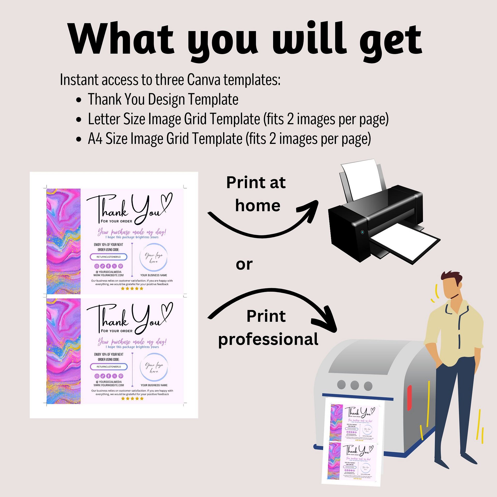 Unicorn - Thank You Card Template product image (5)