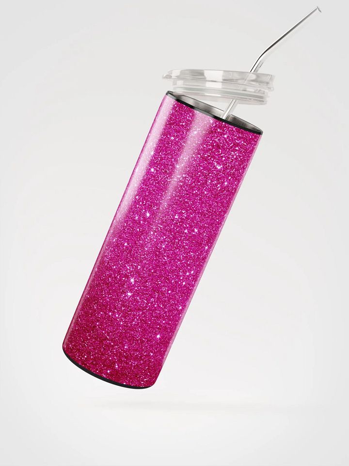 Sparkle in Style with our Glitter Pink Stainless Steel Tumbler | Eco-Friendly 20oz Travel Mug with Reusable Straw product image (2)