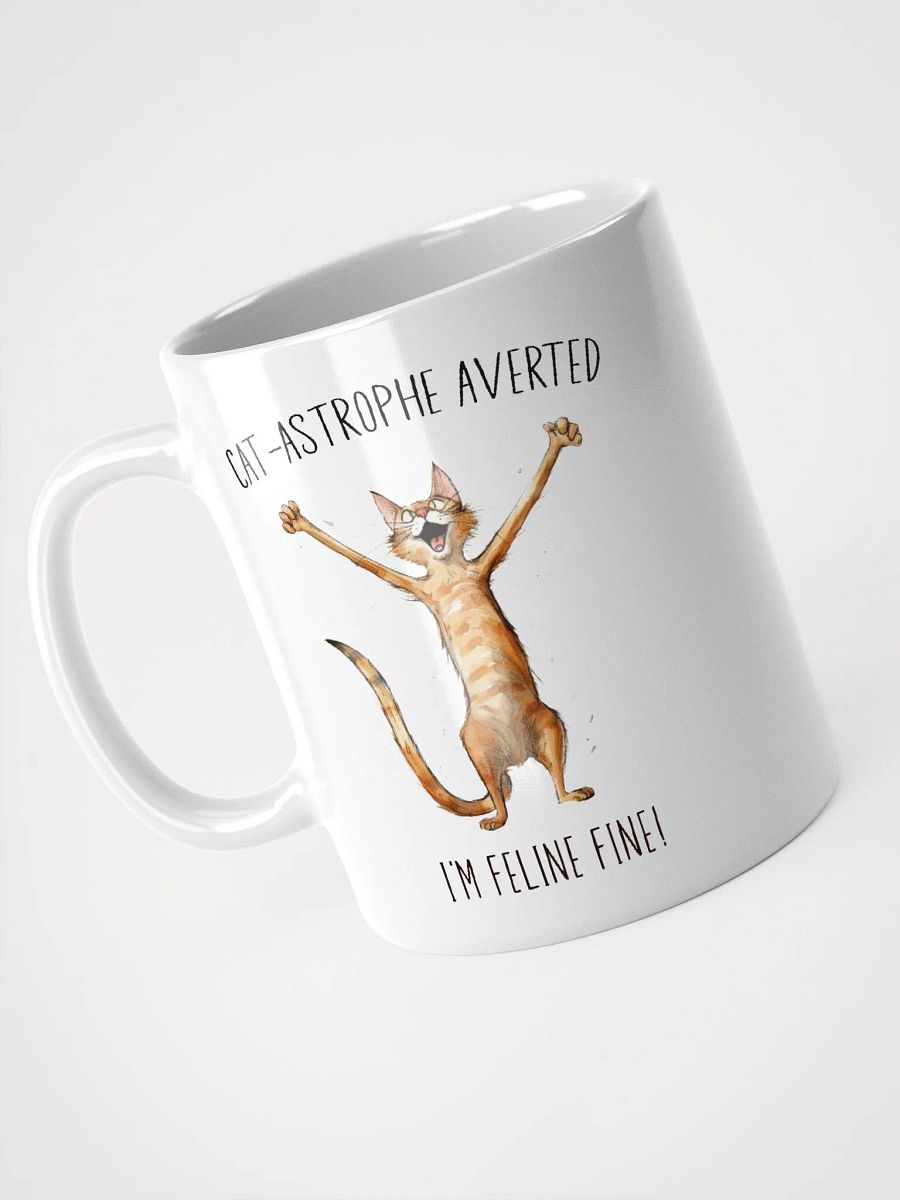 Funny Cute Cat Coffee Mug - Cat-astrofe averted product image (4)