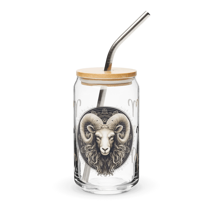 Aries Ram Zodiac Glass Can Sipper product image (2)