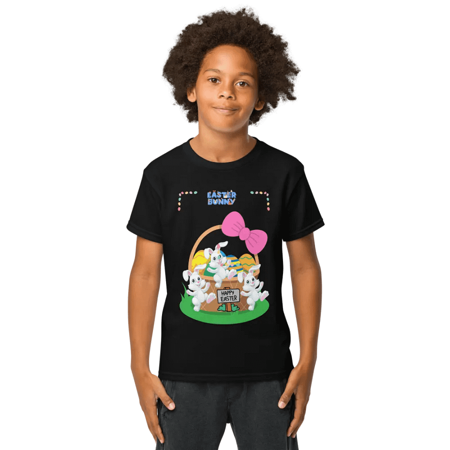 Easter Bunny Eggs in a Basket Bonanza Youth Sports Tee product image (1)