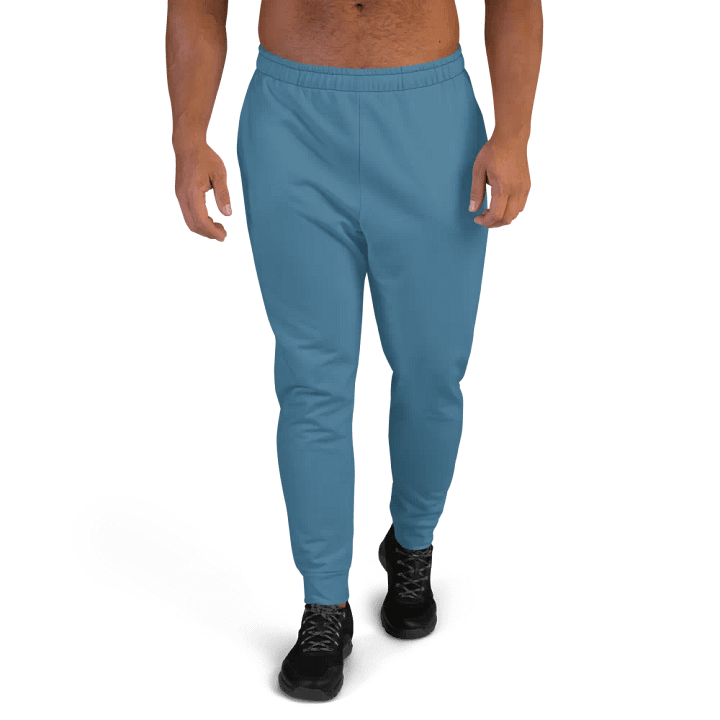 Plain Medium Blue True Summer Recycled Polyester Premium Men's Joggers by Treasure Pie product image (1)