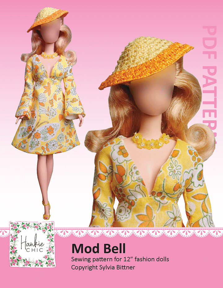 Mod Bell sewing pattern for 12" fashion dolls product image (1)