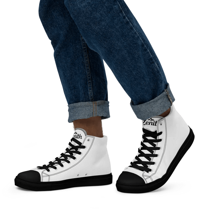 White Zenith Emblem Men's High Top Canvas Shoes product image (1)