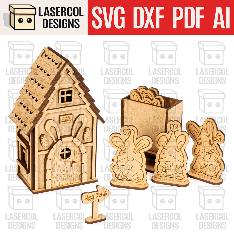 Easter Gnomes Houses Bundle - Laser Cut Files product image (3)