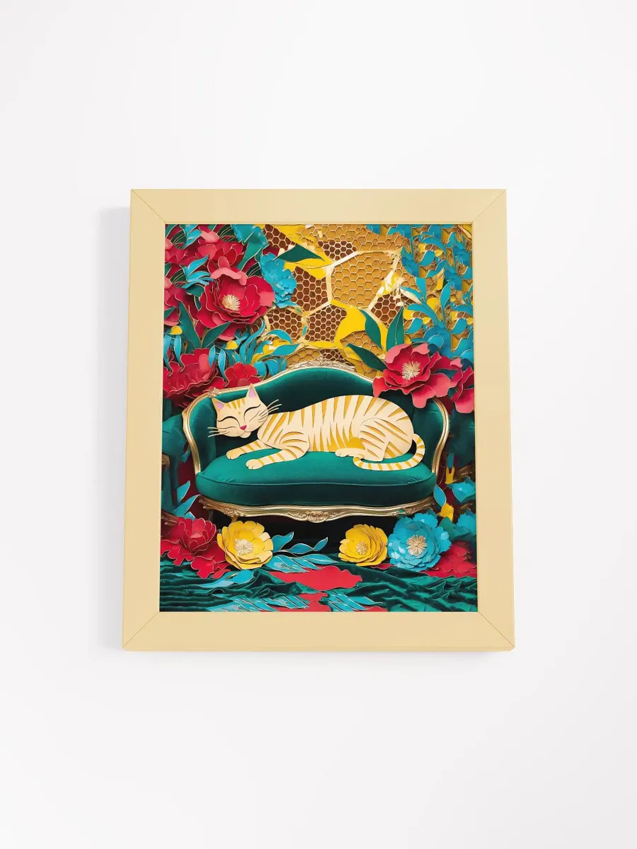 Cat In The Garden - Wall Art - Framed product image (1)