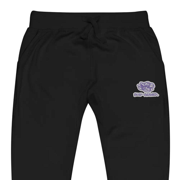 BUSY-BRAINED (purple bubble design) embroidered fleece joggers product image (1)