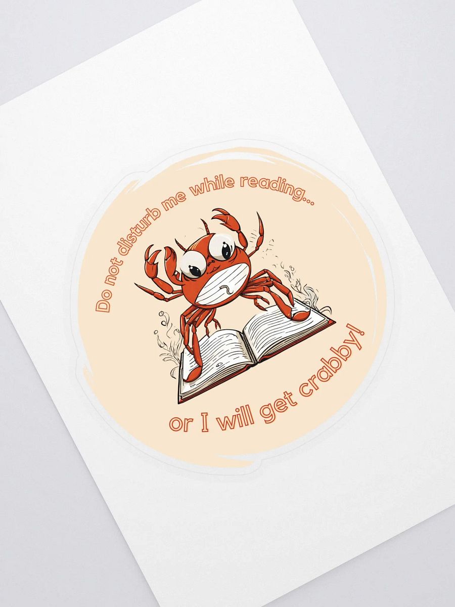 Do Not Disturb Me While Reading Crab Sticker product image (1)