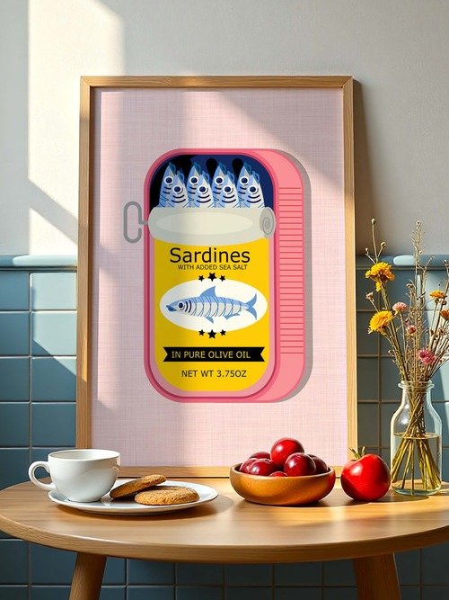 Sardine Wall Art Sardines Print Sardine Tin Vintage Poster Retro Fish Print product image (8)