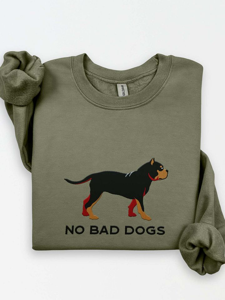No Bad Dogs Sweatshirt (Embroidered) of an American Bully(Black & Tan) product image (1)