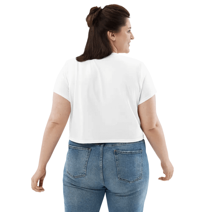 Luna Women's Crop Top - Stylish White Crescent Moon Design product image (2)