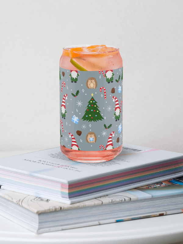 Christmas with my Gnomies Pattern in Silver Glass Tumbler product image (1)