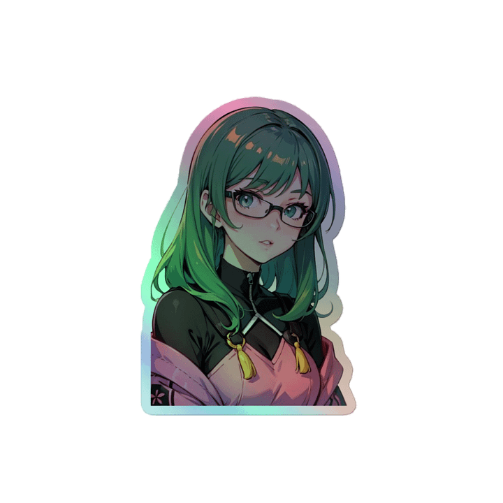 (GREEN WAIFU) HOLOGRAPHIC" STICKERS product image (2)