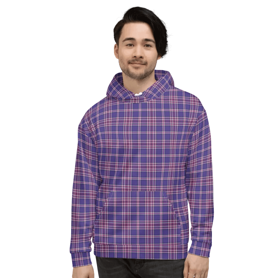 Purple Orchid and Violet Plaid Hoodie product image (2)