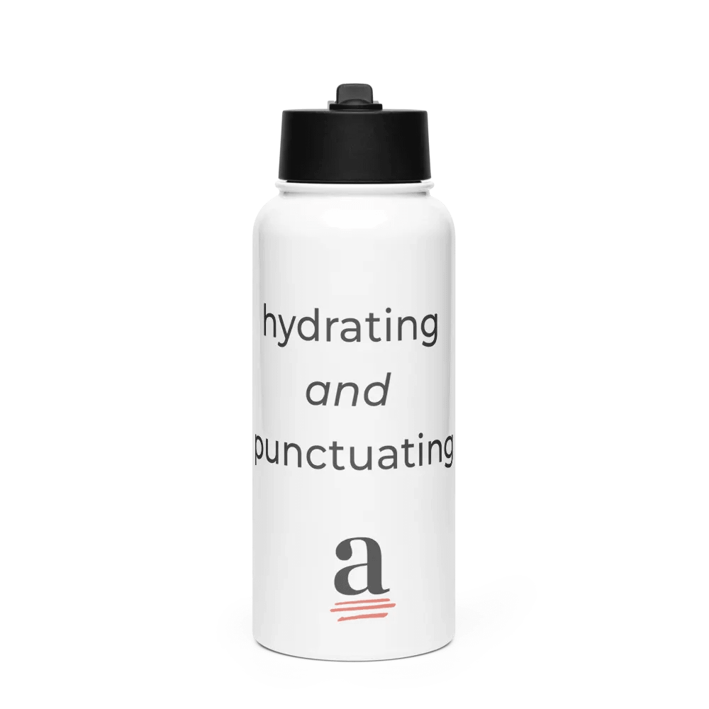 Hydrating and punctuating waterbottle product image (1)