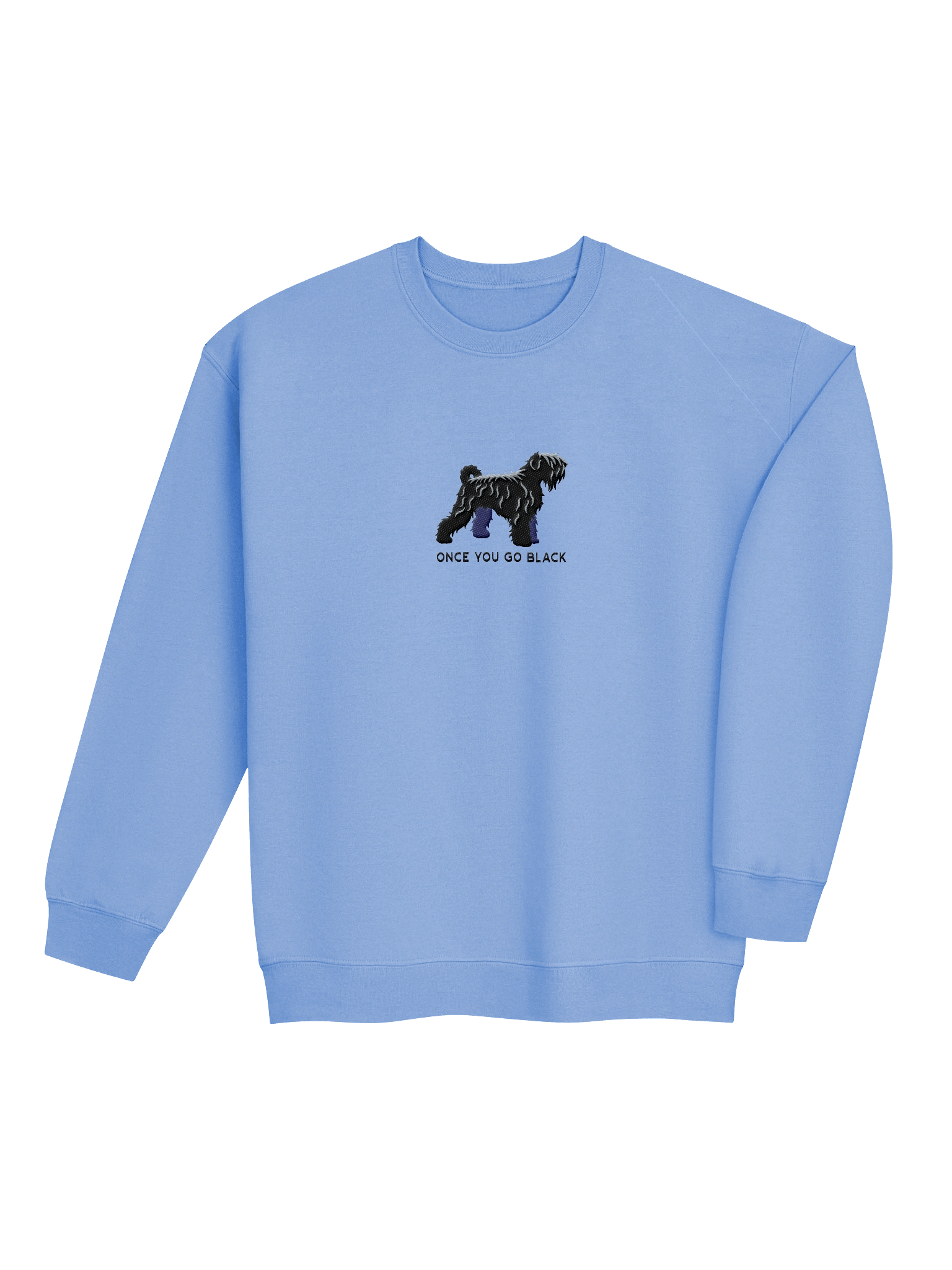 Once You Go Black Sweatshirt (Embroidered) of a Black Russian Terrier product image (16)