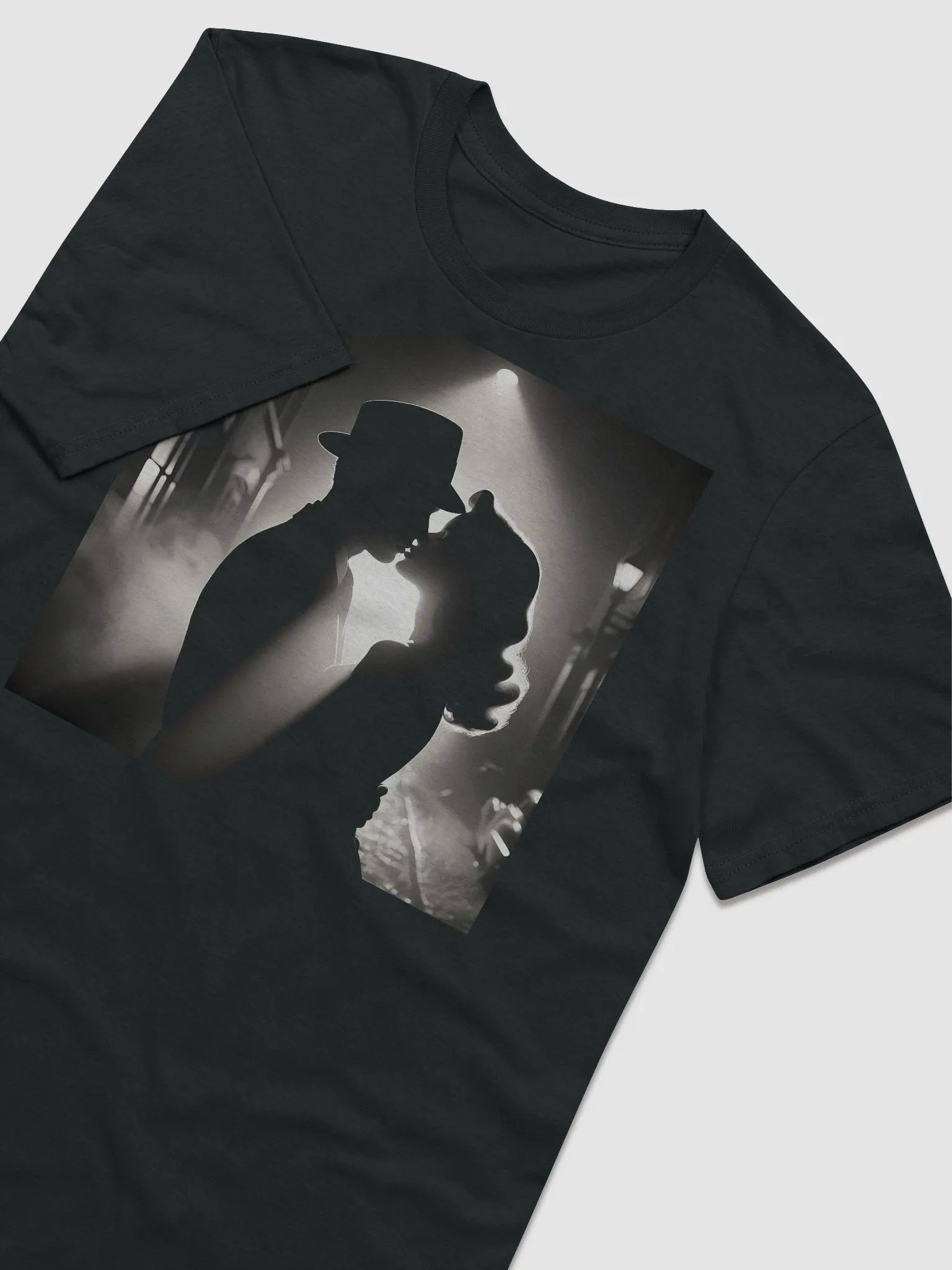 Romantic Film Noir Kiss (Front Print Womens Tee) product image (3)