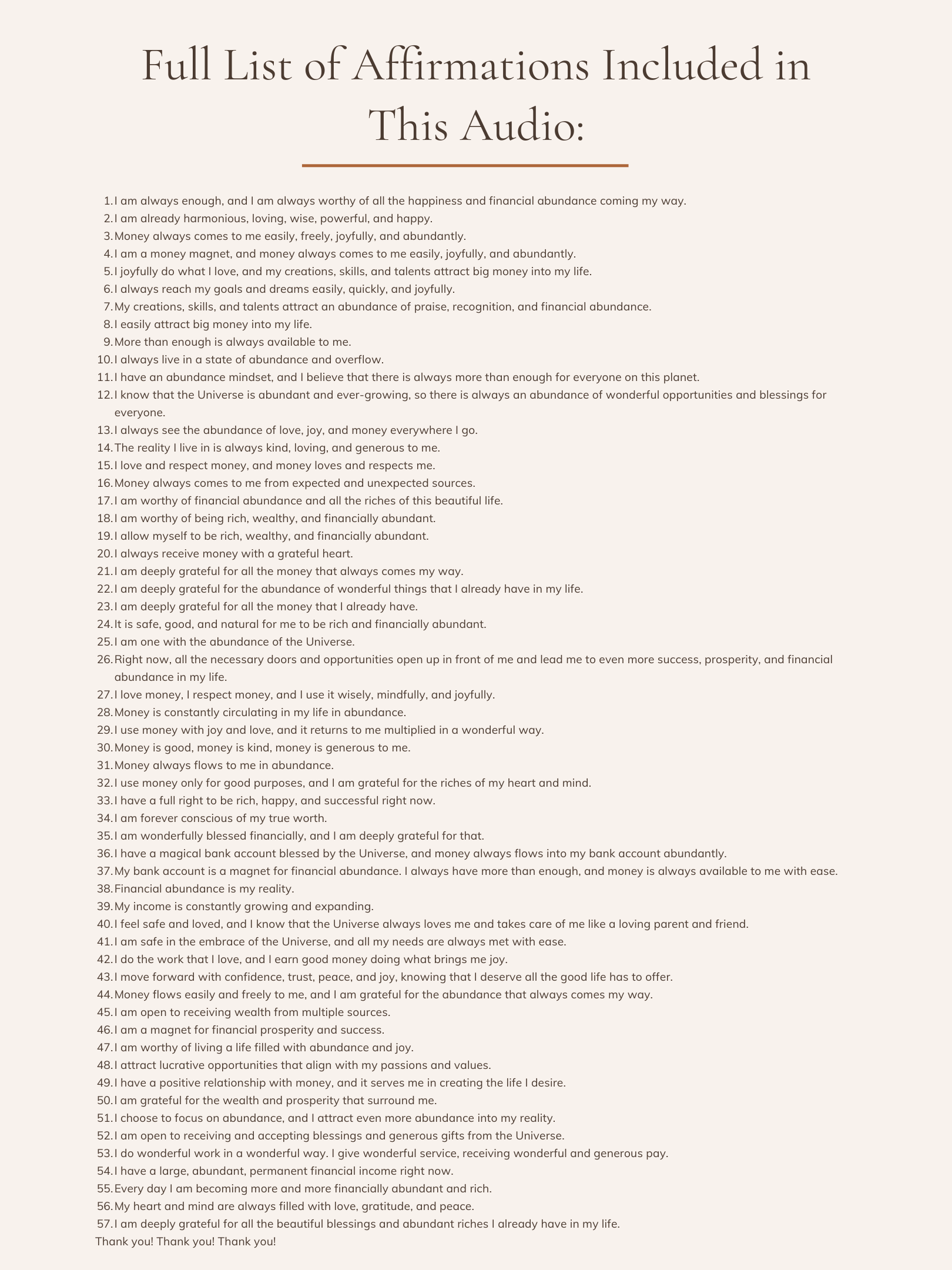 57 Money Affirmations: Manifest Abundance, Wealth & Freedom | MP3 Audio Download product image (3)