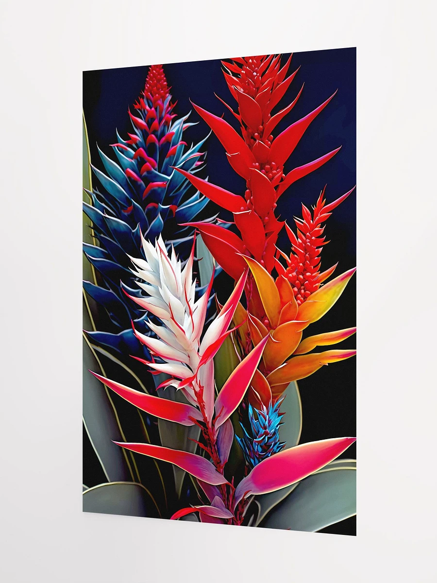 Radiant Aechmea Blooms - Exotic Bromeliad Flower Matte Poster Art product image (5)
