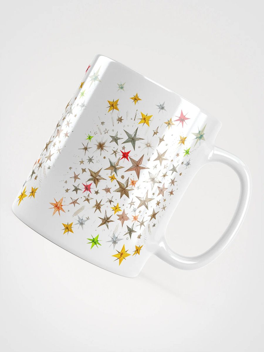 Stylish Star Design White Glossy Mug product image (4)
