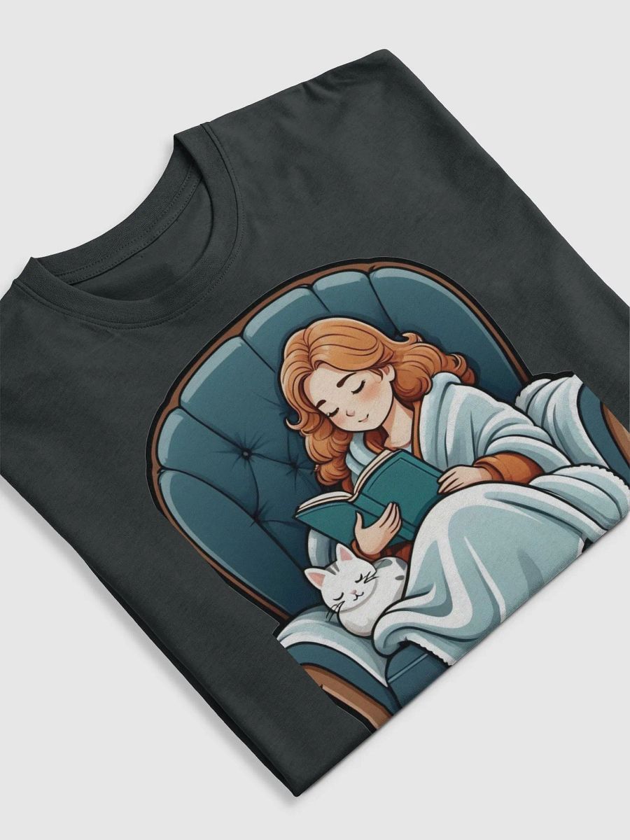 Purrfectly Bookish Cartoon Illustration Premium Tee product image (5)