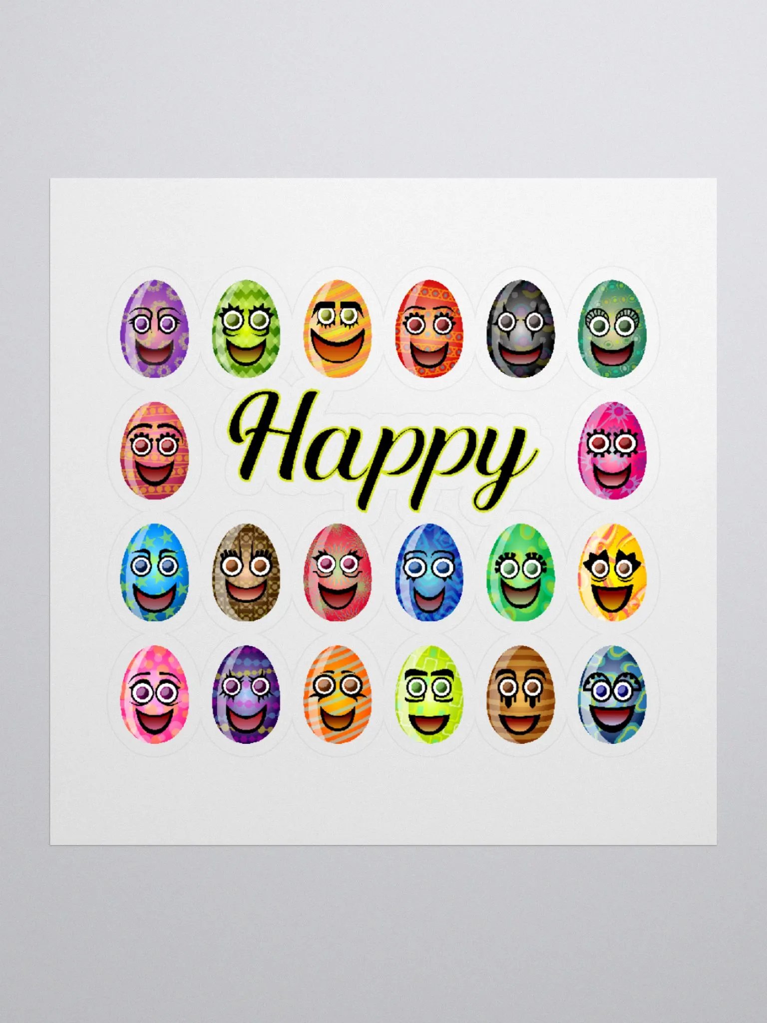 Happy Eggs Kiss Cut Stickers product image (2)