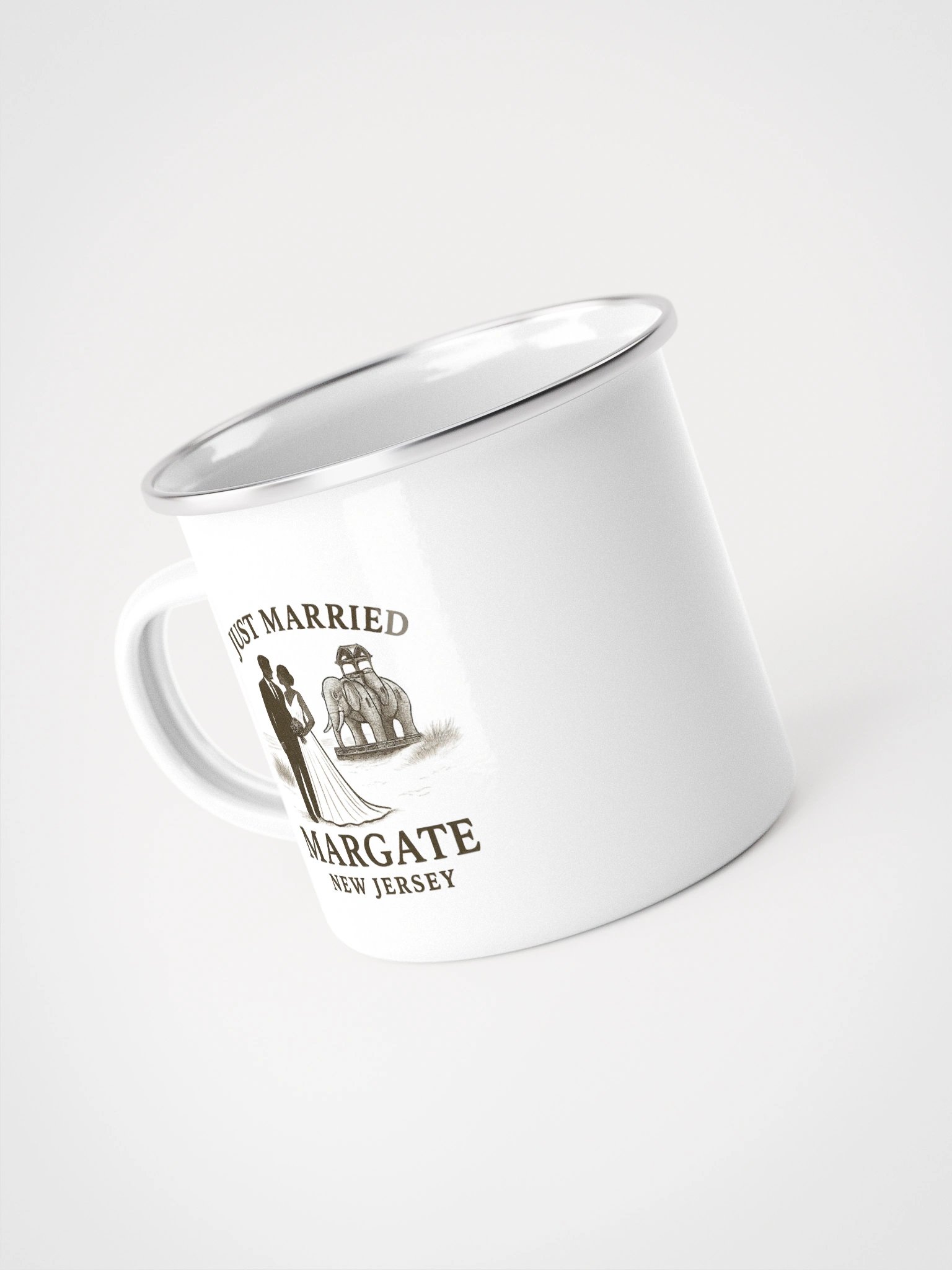 Margate NJ "Just Married" Enamel Wedding Mug product image (4)