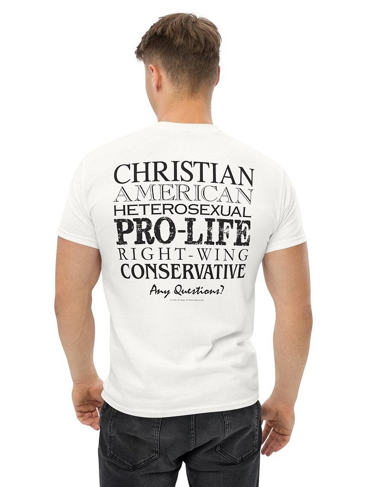 The Classic 101 T-Shirt, Patriotic Conservative Christian T-Shirt, Pro Life Right Wing Shirt, Heterosexual, American Pride Tee, Men & Women, Black Print product image (1)