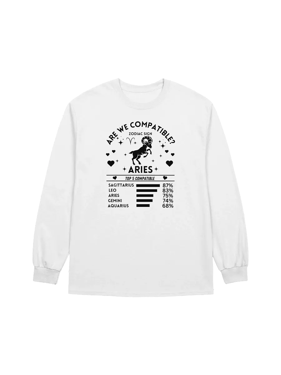 Aries Zodiac Sign Romantic Compatibility - Gildan Ultra Cotton Unisex Long Sleeve T-Shirt - Light Colors product image (2)
