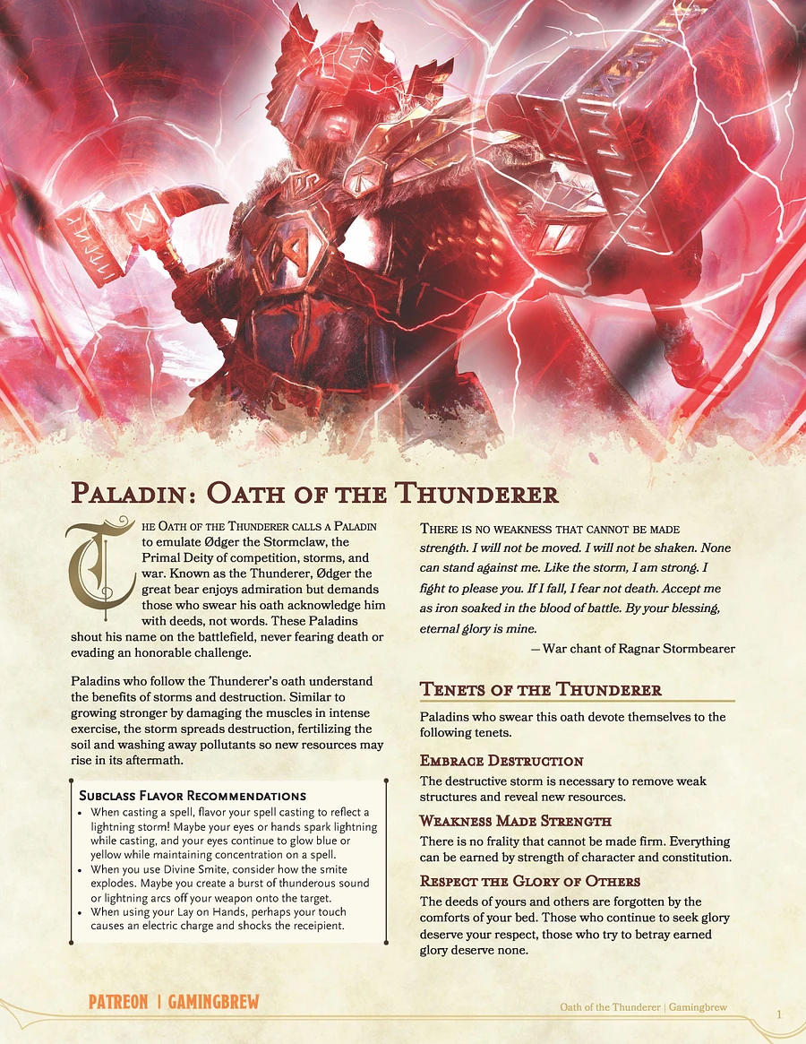 Oath of the Thunderer | 5E Paladin Subclass product image (2)